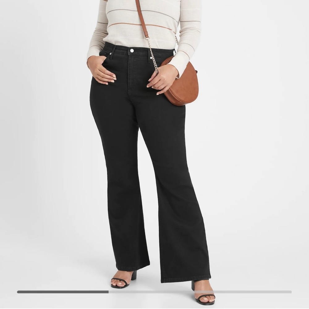 Banana Republic Black Curvy Slim Fit Flare Jeans
